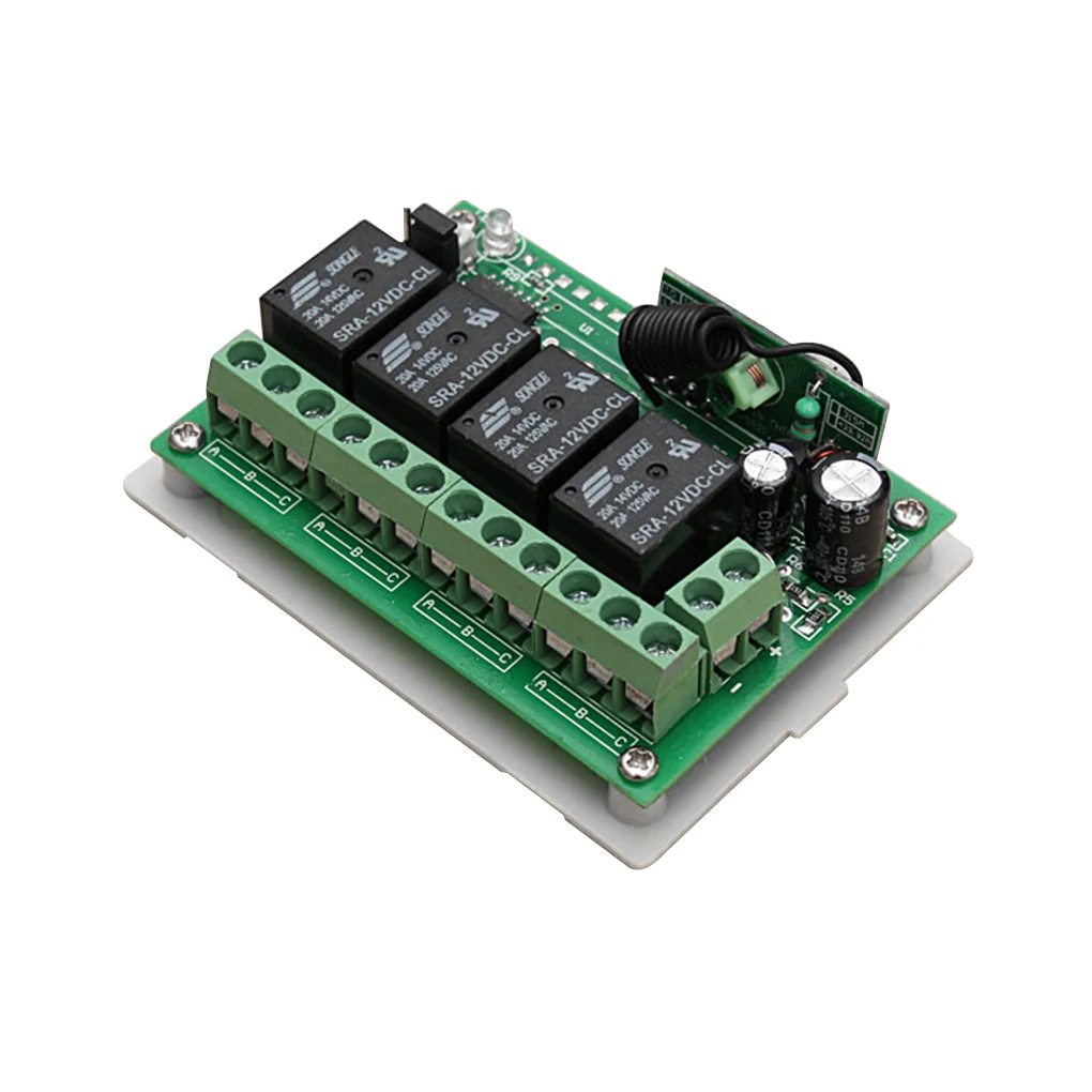 DC 12V 4CH Channel 433Mhz Wireless Remote Control Switch Garage Gate Window Curtain Roll-up Door Controller | Электроника
