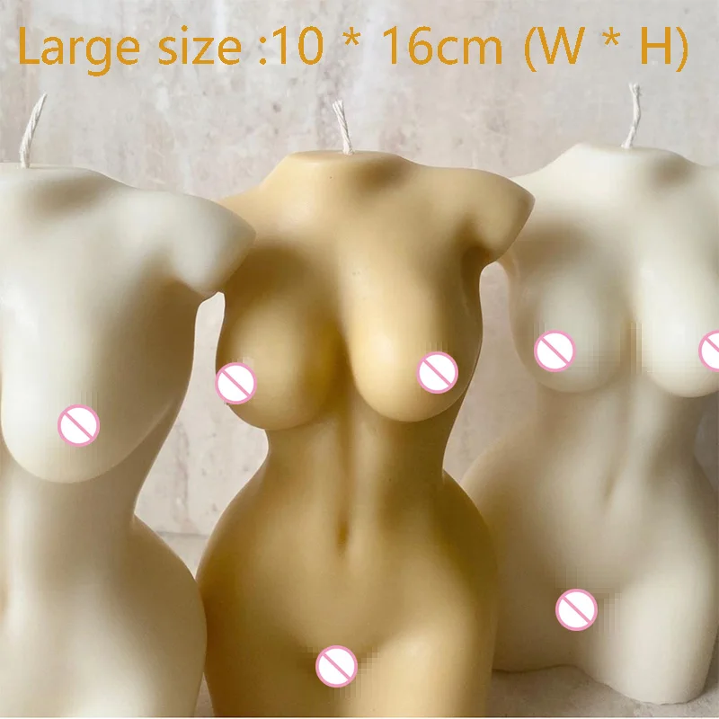 Силиконовая форма для свечей с изогнутым телом большая эстетичная голая Женская