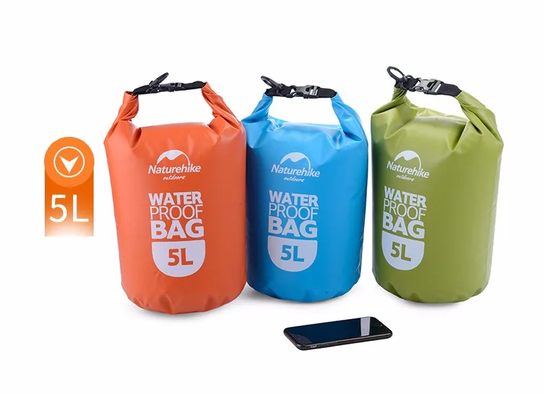 NatureHike речной треккинговые сумки 5L 2L мешок Открытый сухой плавательный Каякинг Водонепроницаемый Пляж океан Рафтинг сумка портативный
