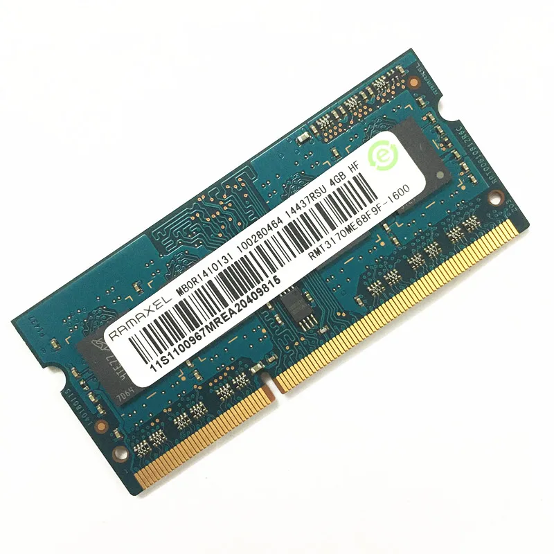 RAMAXEL DDR3 ОЗУ 4 Гб 1Rx8 PC3L 12800S 11 1600 МГц памяти ноутбука|Оперативная память| |