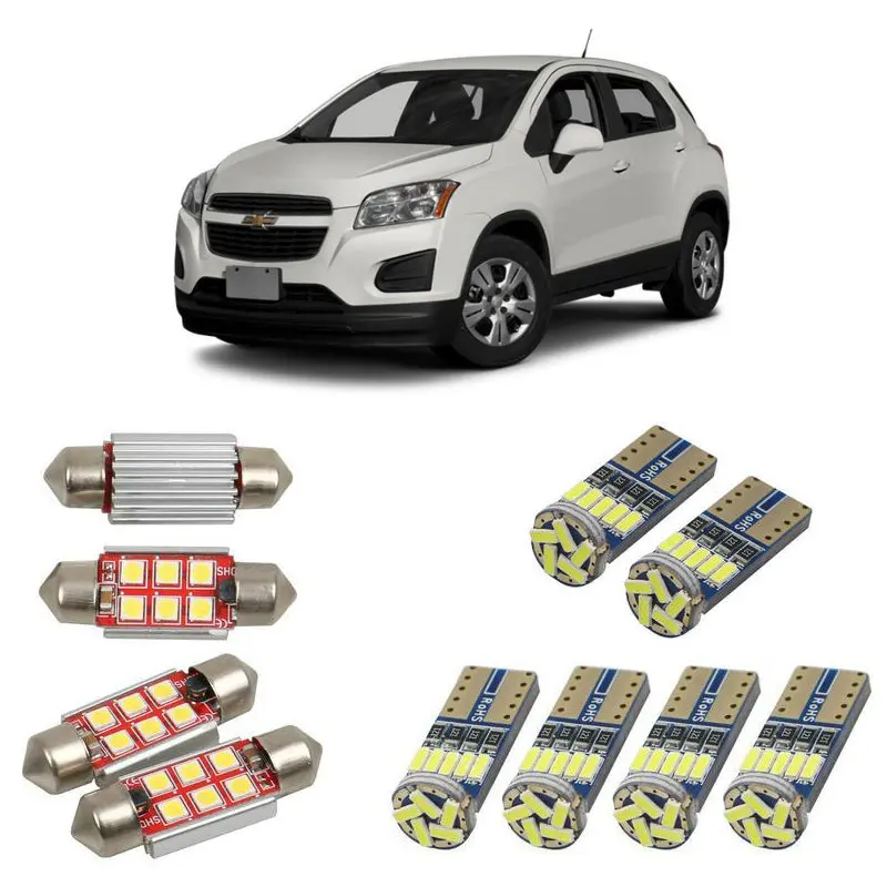 Интерьерные Светодиодные Автомобильные фонари для chevrolet trax 2013, Купольные лампы для чтения автомобилей, без ошибок, номерной знак, свет 4 шт./лот