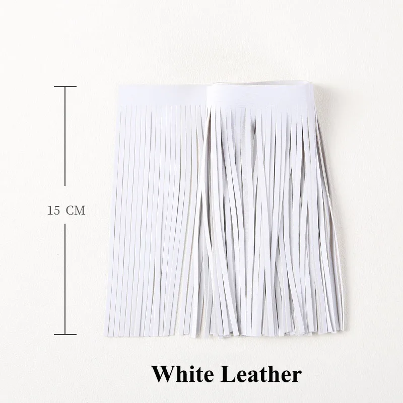 white leather Meetee 2 метра 15 см кожа замша кисточкой Кружева утолщаются ленты для сумки багажа одежда аксессуары ручной DIY украшения TF207 - Цвет: white leather