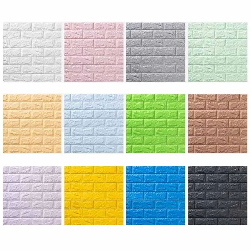 70 * 77 Three-dimensional Wall Stickers Anti-collision Soft Bag Foam Imitation Brick Pattern Wallpaper Self-adhesive Waterproof | Дом и сад