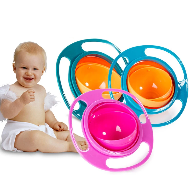 Universal Gyro Training Bowl Practical Design Children Rotary Balance Novelty 360 Degrees Rotate Spill-Proof Baby Feeding Dishes