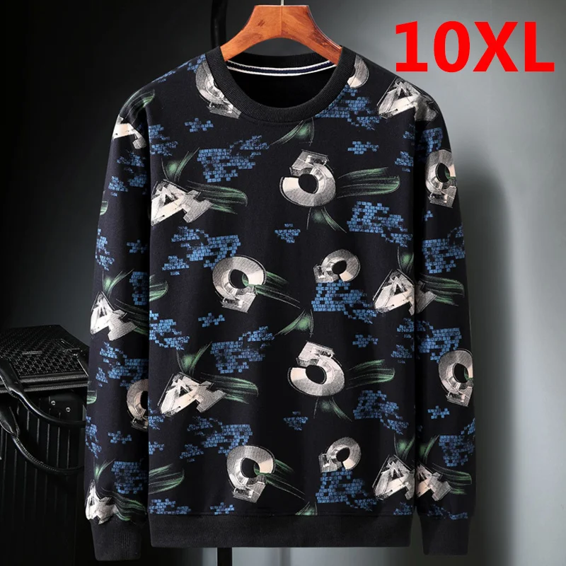 Толстовка Big Размеры 10XL Harajuku повседневные ботфорты пуловер с буквенным принтом в