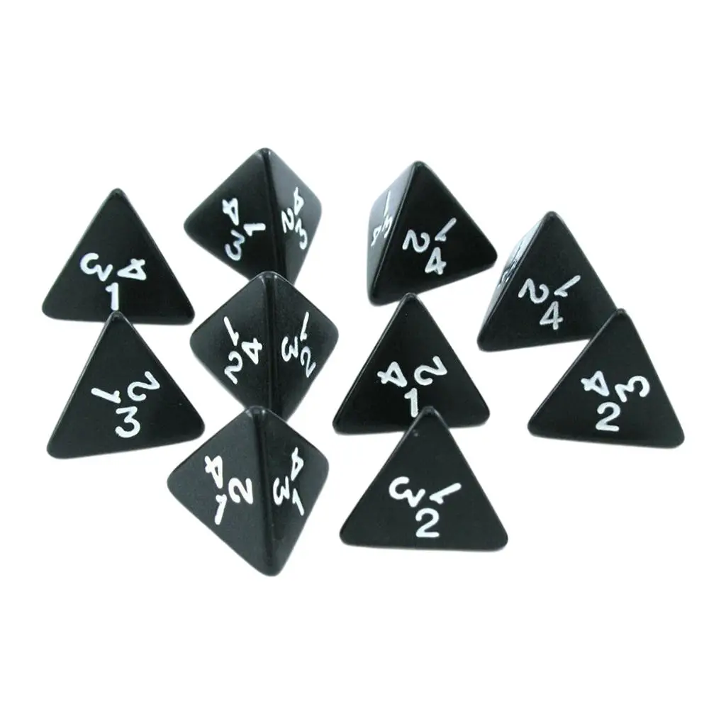 

10X D4 кубиков, 4-сторонние цифровые кубики для игры в ролевой игре DND, математика, обучение, ролевые игры, реквизит