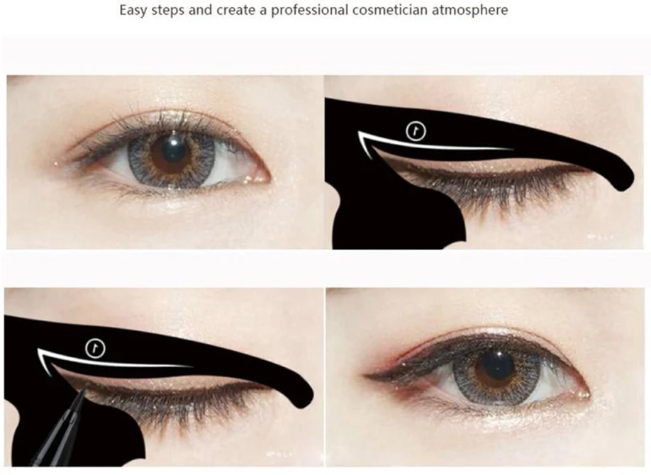 

2Pcs Cat Line Stencils Pro Eye Makeup Tool Eyeliner Stencils Template Shaper Model Eyebrows Eyeshadow Wholesale