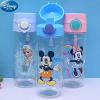 disney mickey mouse princess aisha cartoon cups plastic cup sealed sports bottle boy and girl drinking water outdoors kids gifts