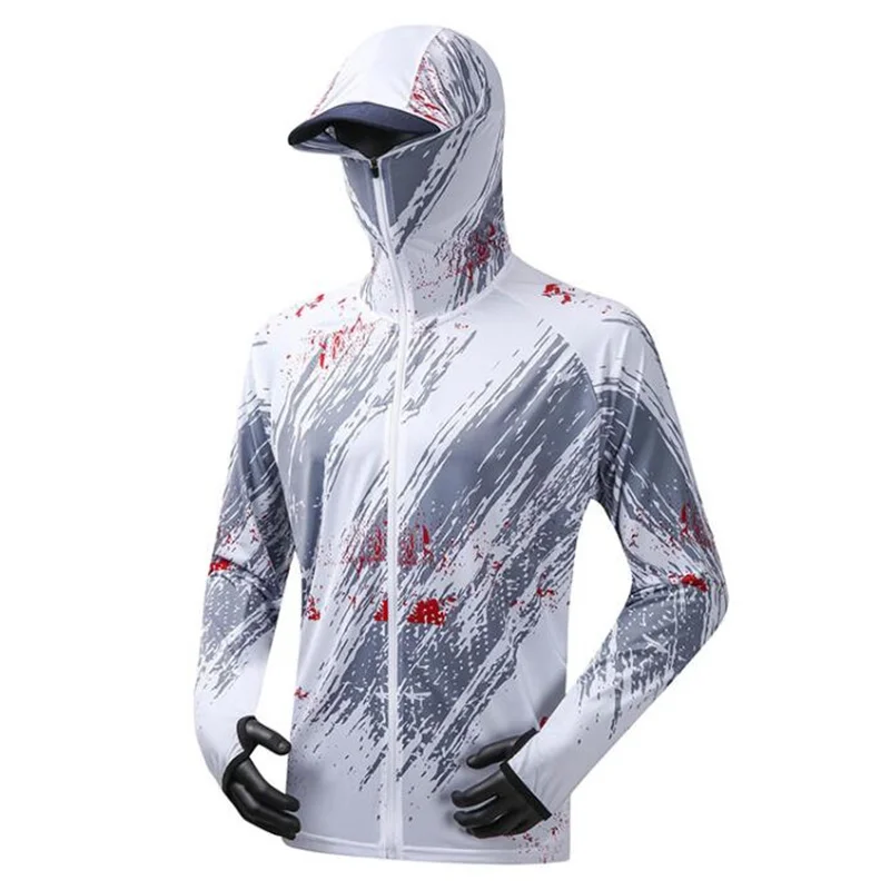 Professional Fishing Hoodie With Mask Anti-UV Sunscreen Sun Protection Clothes Fishing Shirt Breathable Quick Dry Fishing Jersey