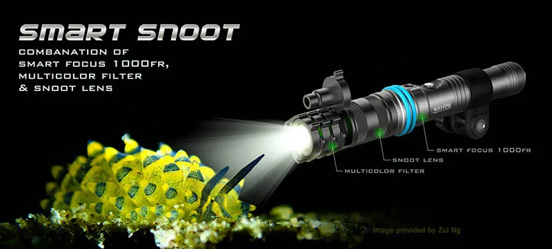 Умный Snoot Focus 1000 WFA61 Weefine WF069 подводный стробоскоп для дайвинга видео фонарик