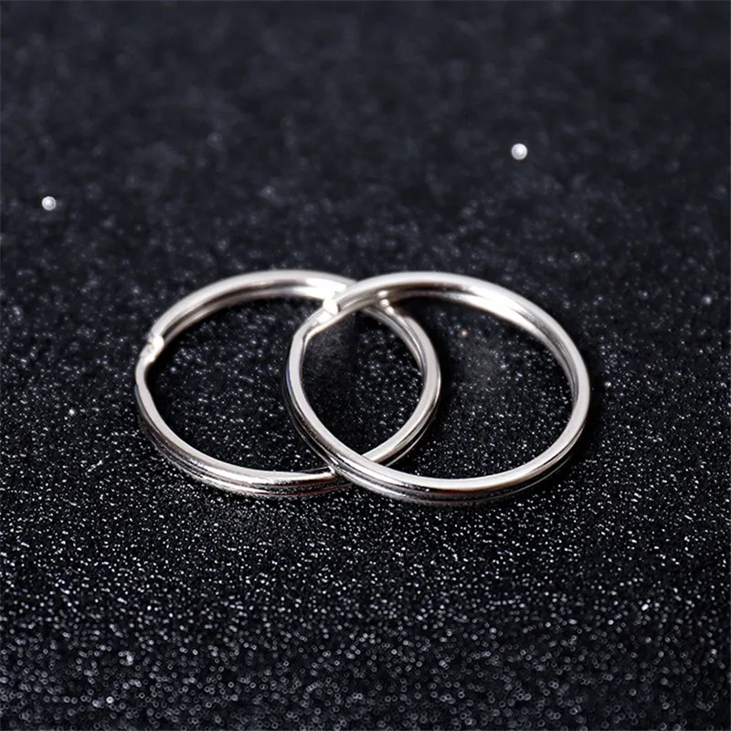 Кольцо-брелок из нержавеющей стали с родиевым покрытием круглый брелок для