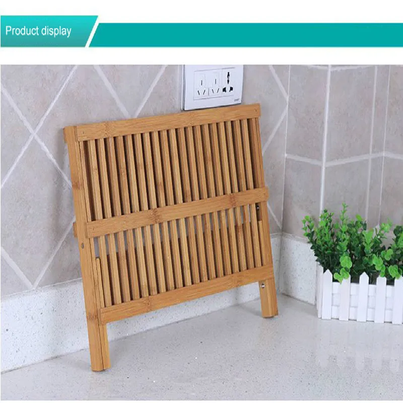 Бамбуковый держатель для тарелок двухуровневый стеллаж ограждения воды