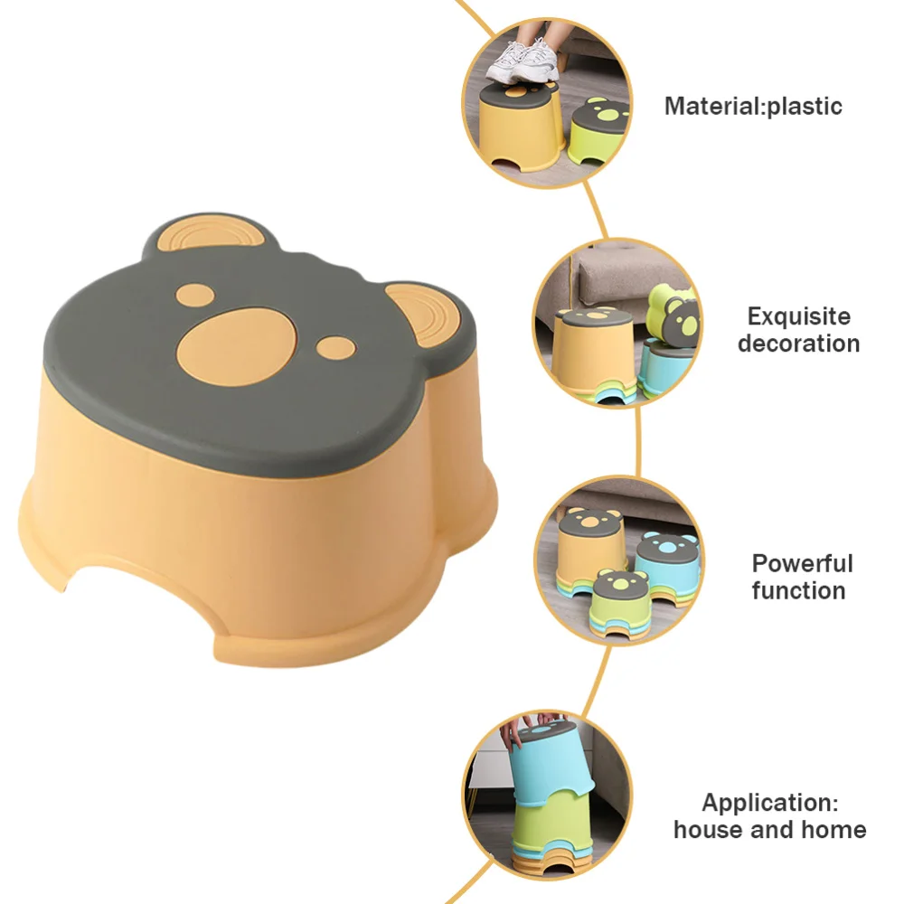 

1Pc Anti-skid Children Stool Household Small Low Stool Cartoon Stool for Home