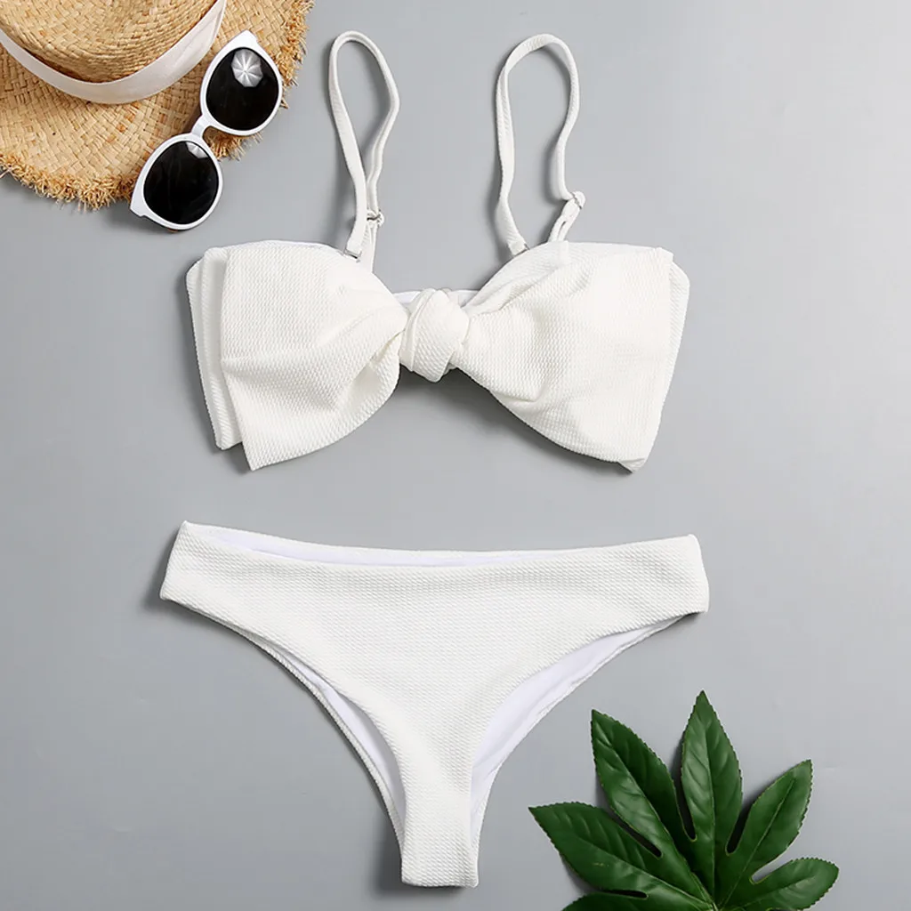 Push Up Bikini Sexy Bow Green Bikinis 2019 Hot Sale Padded Thong Swimsuit Brazilian Biquini Low Waist Swimwear Women#4 |
