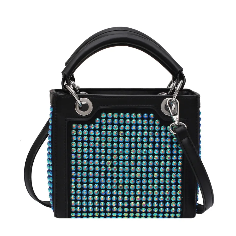 

Fashion Diamond Women Handbags small Pu Leather Shoulder bag for female Crossbody Bags luxury designer Rivet pu leather totes