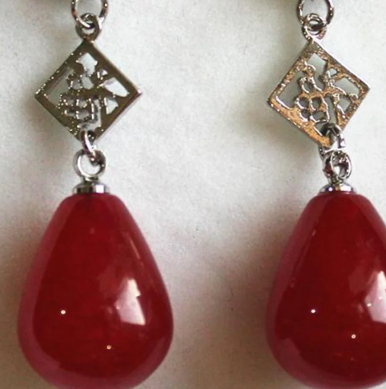 Оптовая продажа китайский стиль фу 12*16 мм Необычные красные нефриты