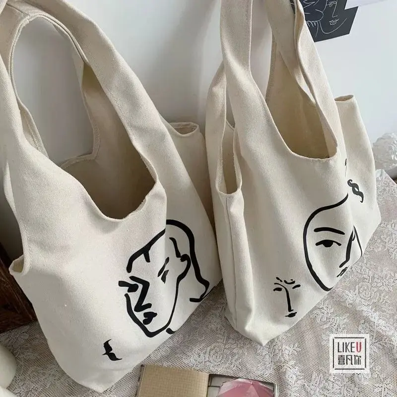 

Floral Wild Plant Canvas Shoulder Tote Bag for Women Handbags Eco Reusable Shopping Bag Vintage Fashion Ulzzang Bags