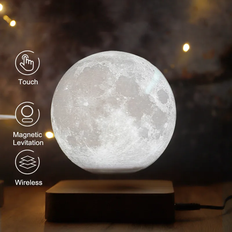 저렴한 문 램프 크리 에이 티브 3D 자기 부상 LED 야간 조명 회전 토성 빛 부동 테이블 램프 홈 인테리어 어린이 선물