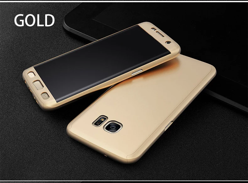 Gold 360 Полный Стекло чехол для Honor 8X 7X 6X 5X 8C 6C Pro Жесткий чехол закаленное Стекло для huawei Honor 9 10 Lite Honor 8 Pro вид 10 7A 7C играть - Цвет: Gold