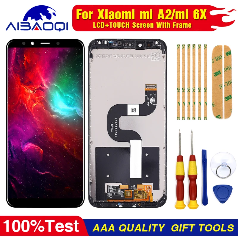 AiBaoQi для 5 99 ''Xiaomi mi A2/mi 6X ЖК дисплей и сенсорный экран дигитайзер с рамкой