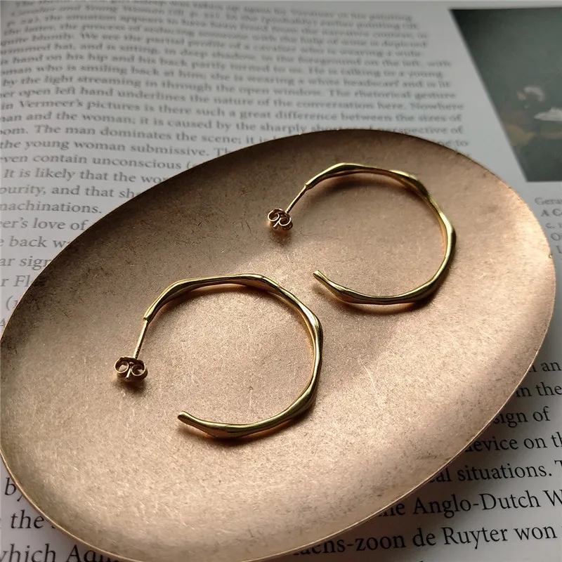 Женские серьги кольца в европейском стиле RUIYI из стерлингового серебра 925 пробы с