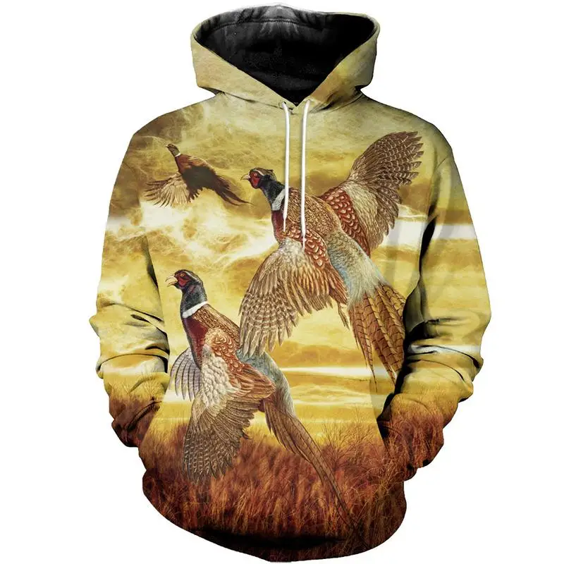 

3D printing pheasant fashion zipper Hoodie Sweatshirt