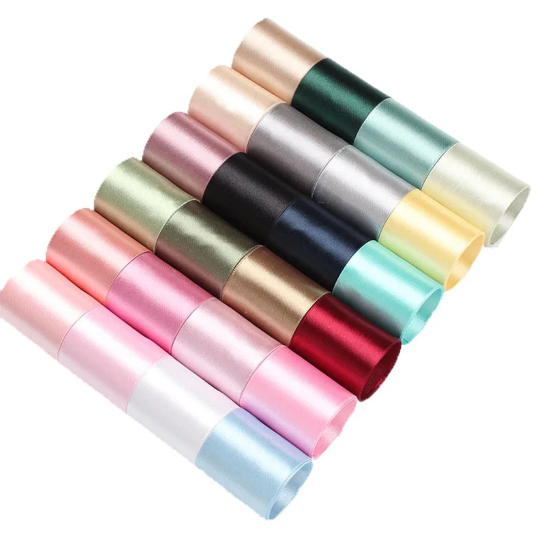 Атласная шелковая лента для рукоделия 50 ярдов широкая подарков на день Святого