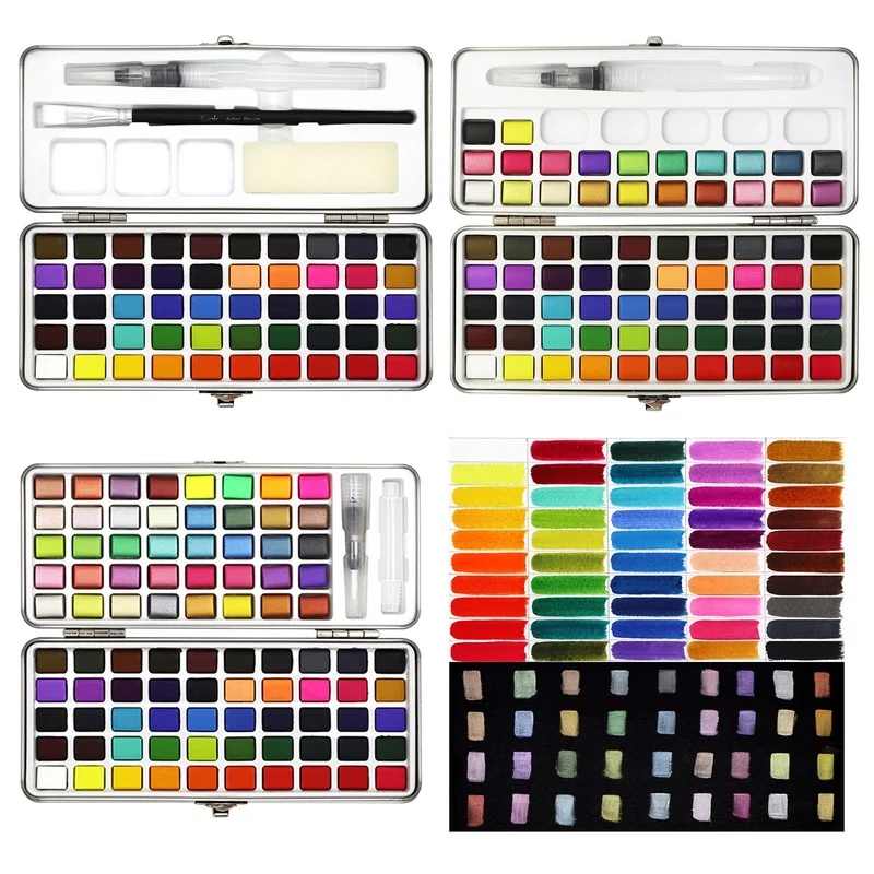 

Набор для рисования акварелью, 50 цветов/72 цвета/90 цветов/концентрированный твердый акварельные краски в наборе