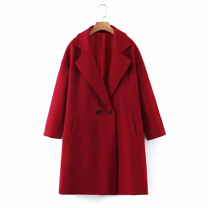 

Женское осенне-зимнее однотонное длинное пальто Nlzgmsj Za 2021, женские повседневные куртки на одной пуговице для дам, винтажное элегантное паль...