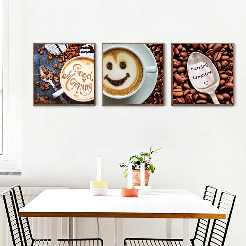 Кофейные зерна капучино Good Morning Sunshine постеры для украшения дома холст картина