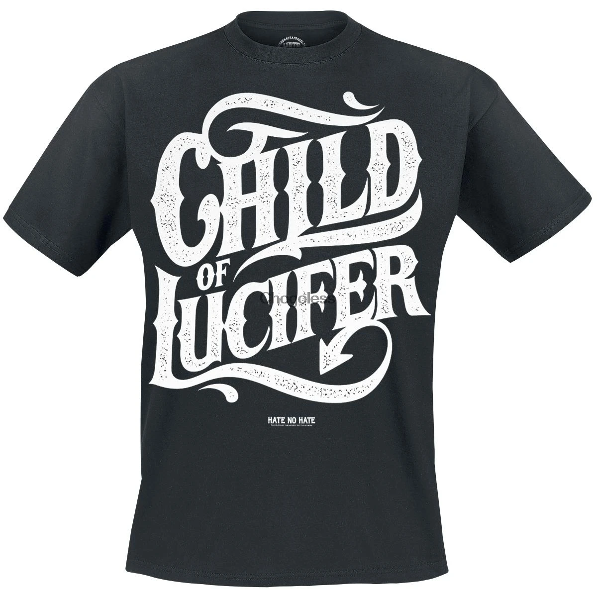 

Summer Fashion Short Sleeve Tee Tops Child of Lucifer Hate No Hate T-Shirt Mens High Quality Printed Tops Tees