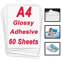 60 sheets glossy a4 photo paper self adhesive waterproof print photo sticker photographic paper diy printing for inkjet printer