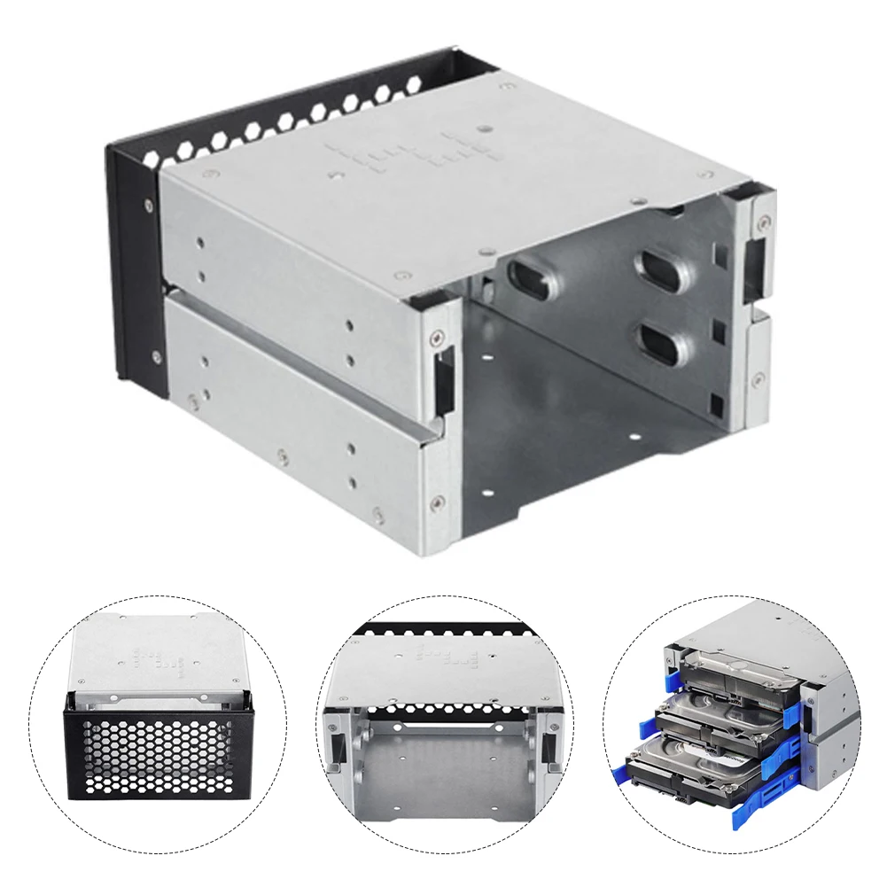 

Office Adapter Converter Accessories Stainless Steel Hard Drive Cage Rack Durable For Computer PC Supplies Home With Screws