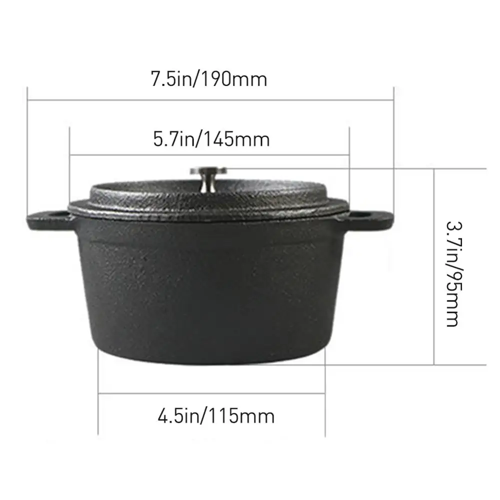 

Cast Iron Cooking Soup Pot Milk Heating Stockpot Nonstick Pan Kitchen Mini Stewpan Saucepan for Gas Induction Cooker Cookware