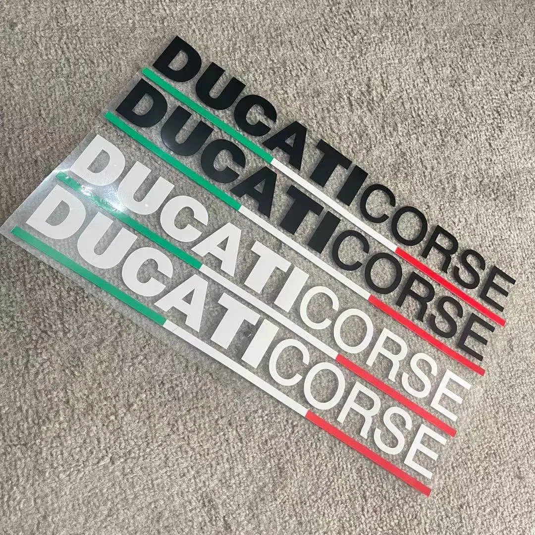 

Multi Color Motorcycle Vinyl Reflective Sticker Ducati 848 1199 1098 S 899 Logo Body Pedal Side Panel Italian Flag DUCATI CORSE