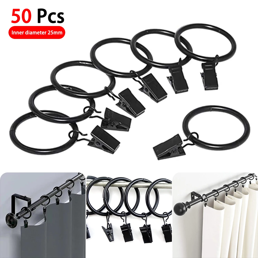 

50Pcs Inner Curtain Clip Curtain Hook Shower Curtain Rings Clamps Curtain Clasp Home Decoration Curtain Rod Clips Window