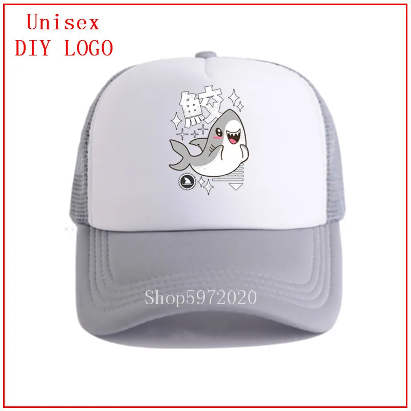 Kawaii Shark Embroidery Cotton Baseball Cap Leisure sun Shade Hat Fashion Hip Hop Men caps Women visor trucker | Аксессуары для