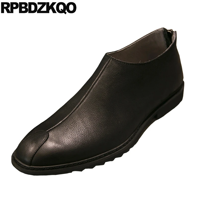 Ботинки мужские короткие из натуральной кожи корейский стиль искусственный мех