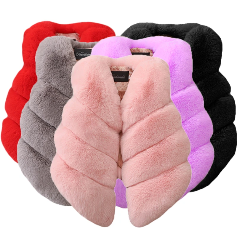 

Baby Girls Faux Fur Vest Outfits Christmas Winter Kids Vest Children Warm Coat Infant Sleeveless Coat Clothes Outerwear