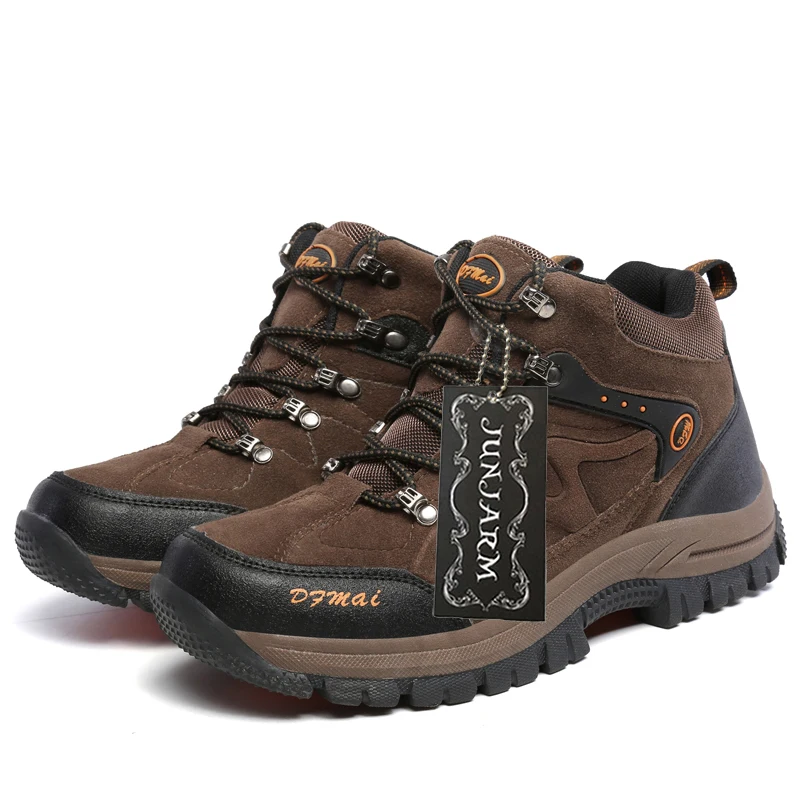 JUNJARM Mens Winter Shoes Men High Quality Warm Snow Boots Waterproof Non-slip Sneakers Fashion Light Footwear 39-48 | Обувь