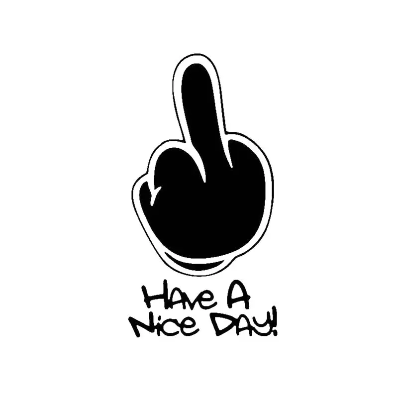 

15*8cm Creative middle finger Car-Sticker Automobiles Motorcycles Window Bumper Laptop Vinyl Decal PVC Decorative Goods