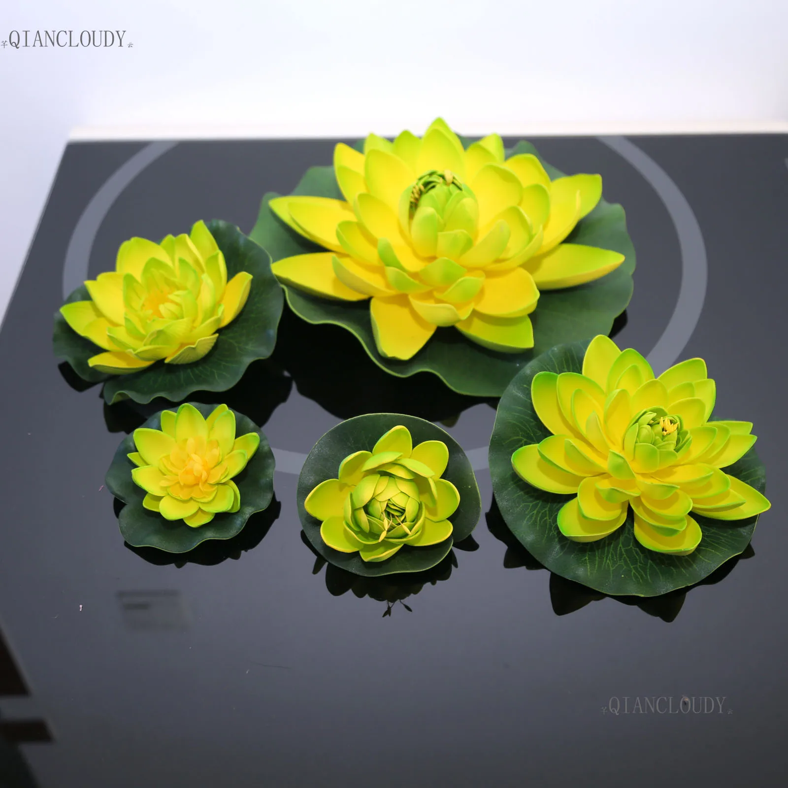 Искусственные зеленые искусственные водоёмы листья лотоса цветы водяная Лилия