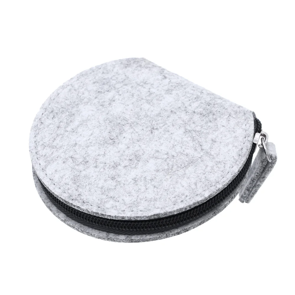 Стильная фетровая полукруглая сумка для хранения наушников чехол зарядного