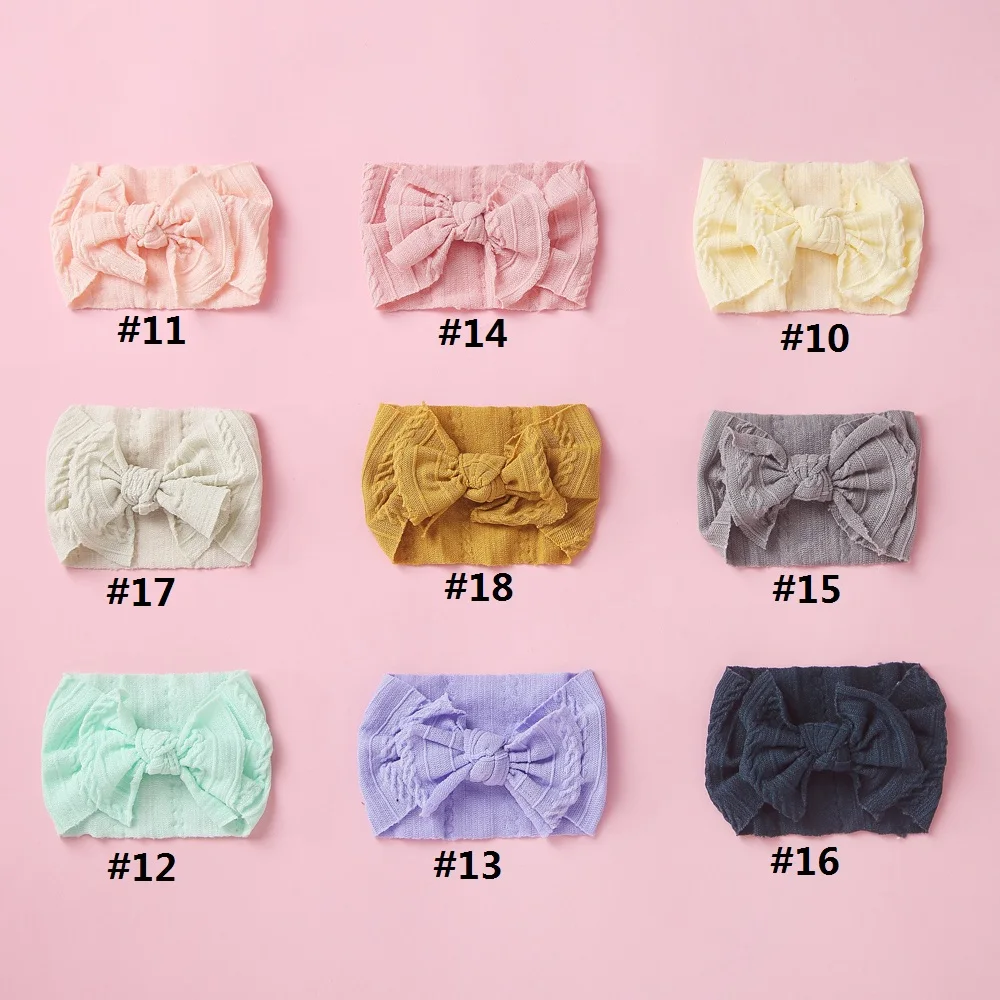 Diadema de nailon con lazo para beb&eacute;, diadema el&aacute;stica suave con lazo para ni&ntilde;a peque&ntilde;a, accesorios para el cabello, turbante, 1 unidad-3