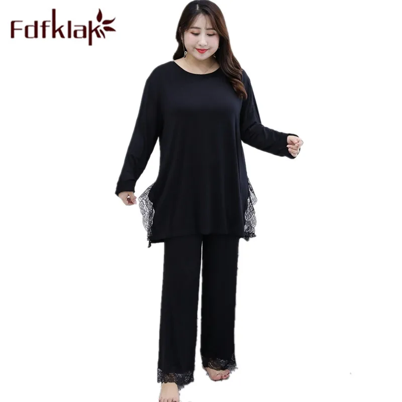 Женская пижама Fdfklak 2XL 6XL размера плюс сексуальный комплект модальный длинный