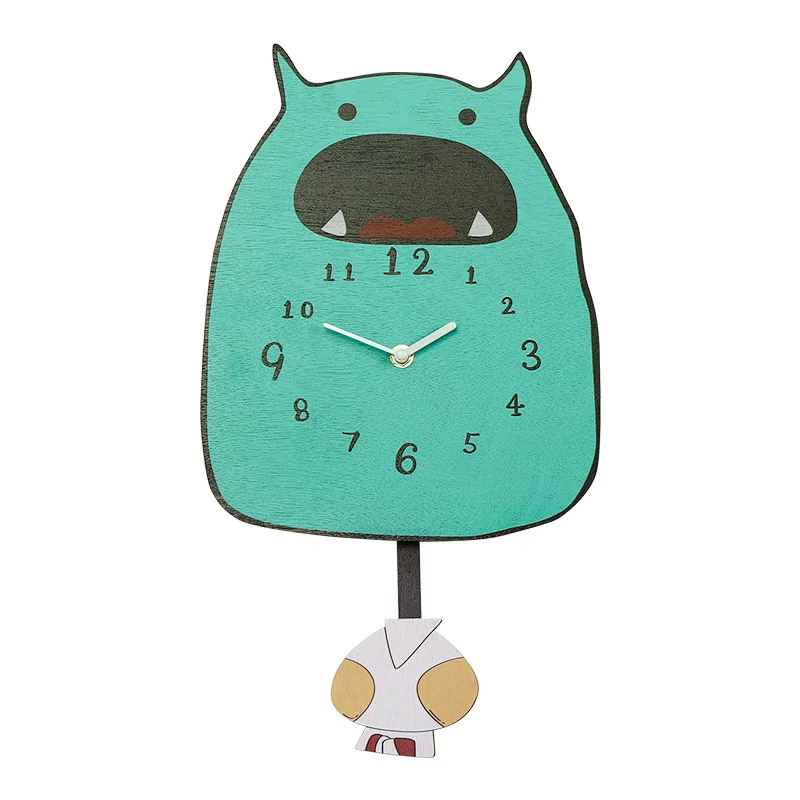Взрывозащищенные Мультяшные настенные часы-качели украшения для дома часы