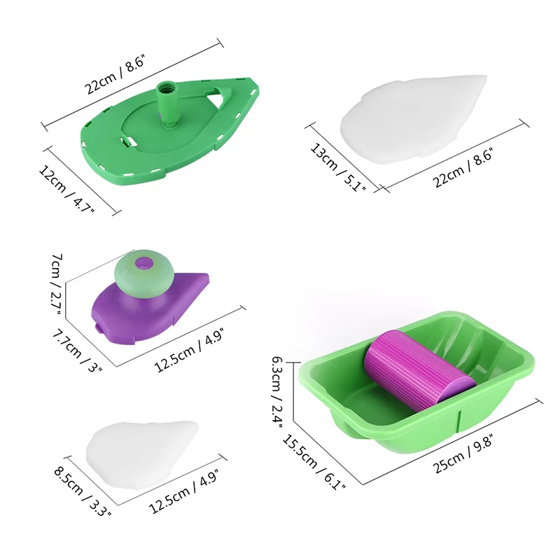 

Multifunctional Paint Brush Paint Brush Set Roller Brush Corner Brush Fashion Green Triangle Paint Brush Mini Paint Brush