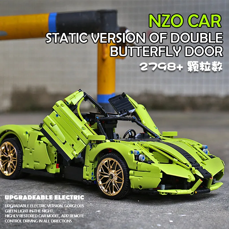 

Mould King 13074 Green Super Racing Car Compatible New MOC 46921 42115 B Model Building Blocks Bricks Educational Toy Gifts