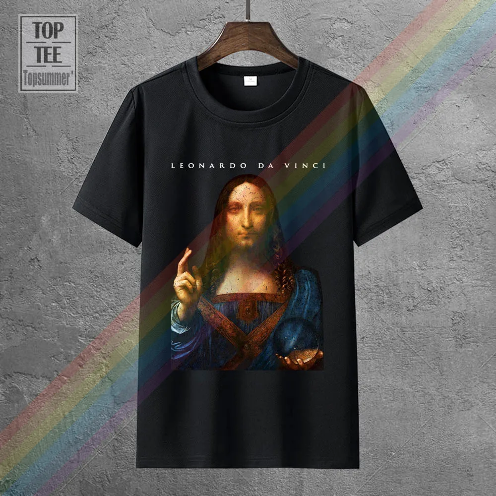 

Salvator Mundi Leonardo Da Vinci T-Shirt New Style T-Shirt Broadcloth Cotton O Collar T-Shirt Summer Fashion