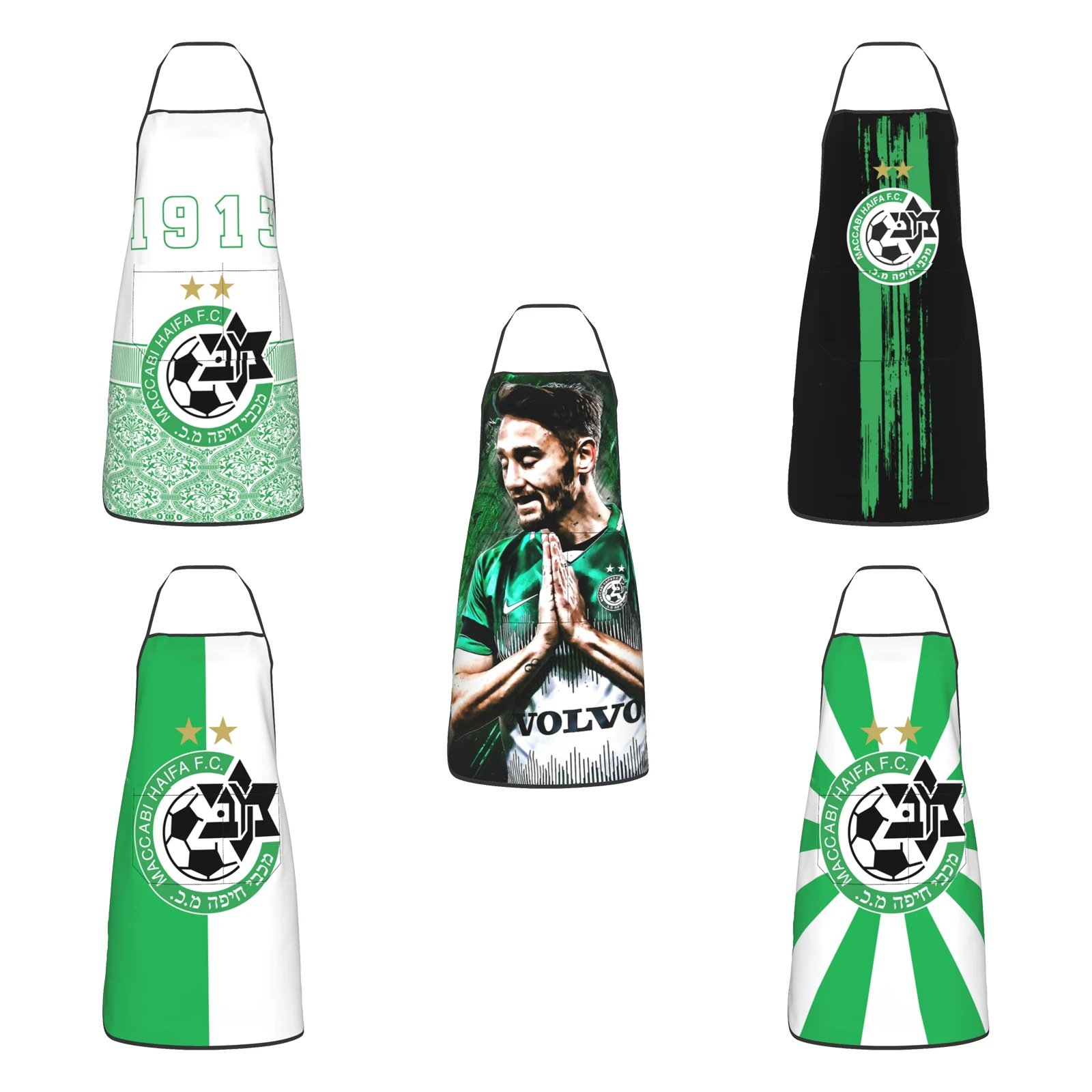 

Фартук Maccabi Haifa Fc Регулируемый слюнявчик, устойчивый к капли, с карманом, Кухонные фартуки для мужчин и женщин